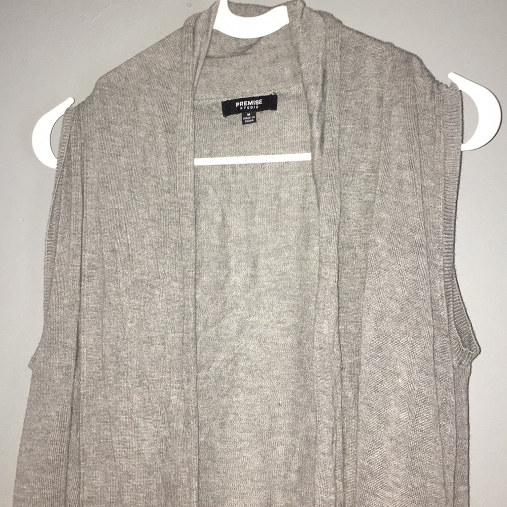 Grey open arm cardigan
